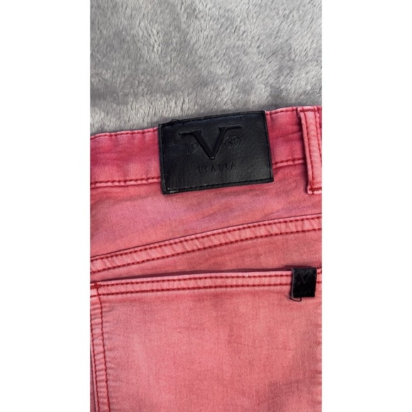 Men W38 V19-69 Italia Moto Biker Shorts Coral Pink Ribbed Knee Milano Italy - Picture 6 of 10